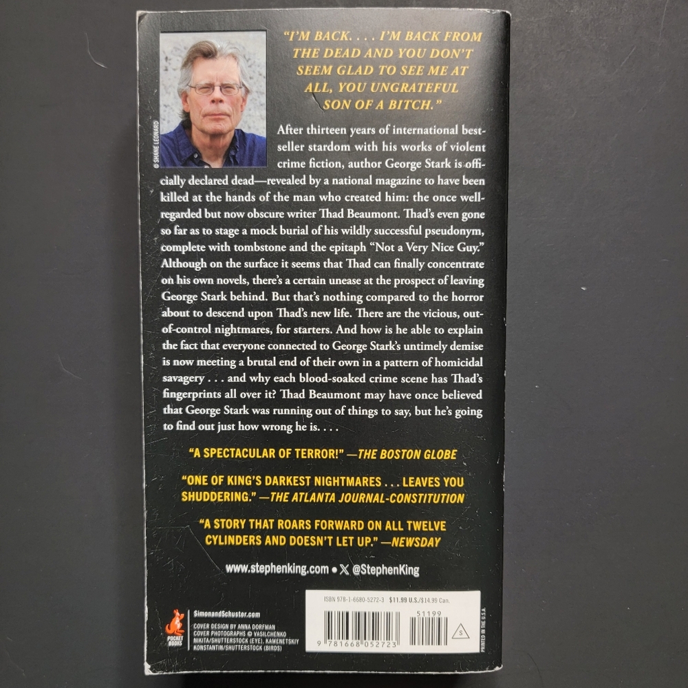 Stephen King 'The Dark Half' Book - Picture 2 of 4